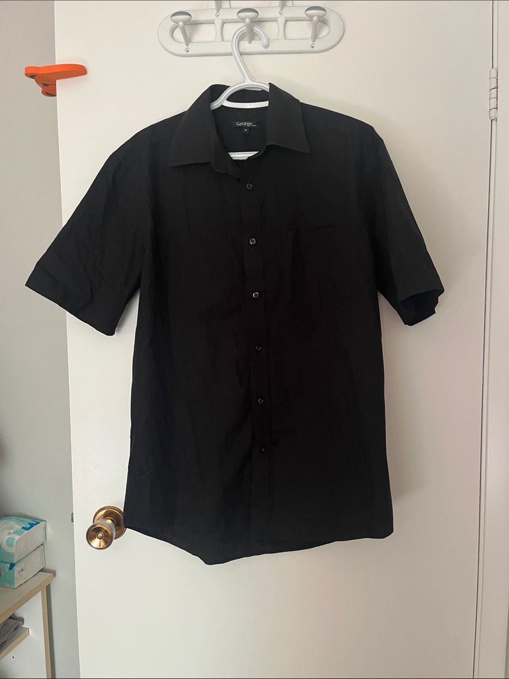George Black Short-Sleeve Button-Down Shirt